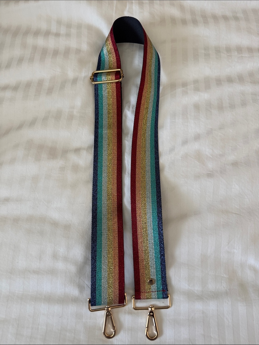 Pom Pom London Striped Glitter Rainbow Purse Straps